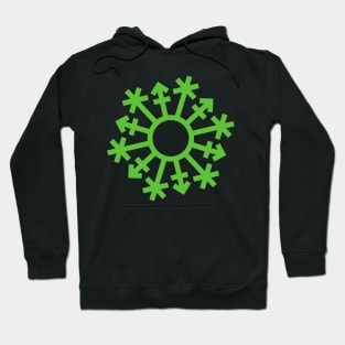 Gender Snowflake - Green - No Text Hoodie